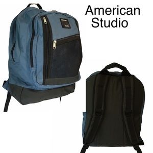 American Studio Backpack Blue & Black Lots of storage NWOT